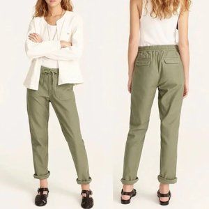 J.Crew Green Cotton Tie Waist Camp Pants szMP